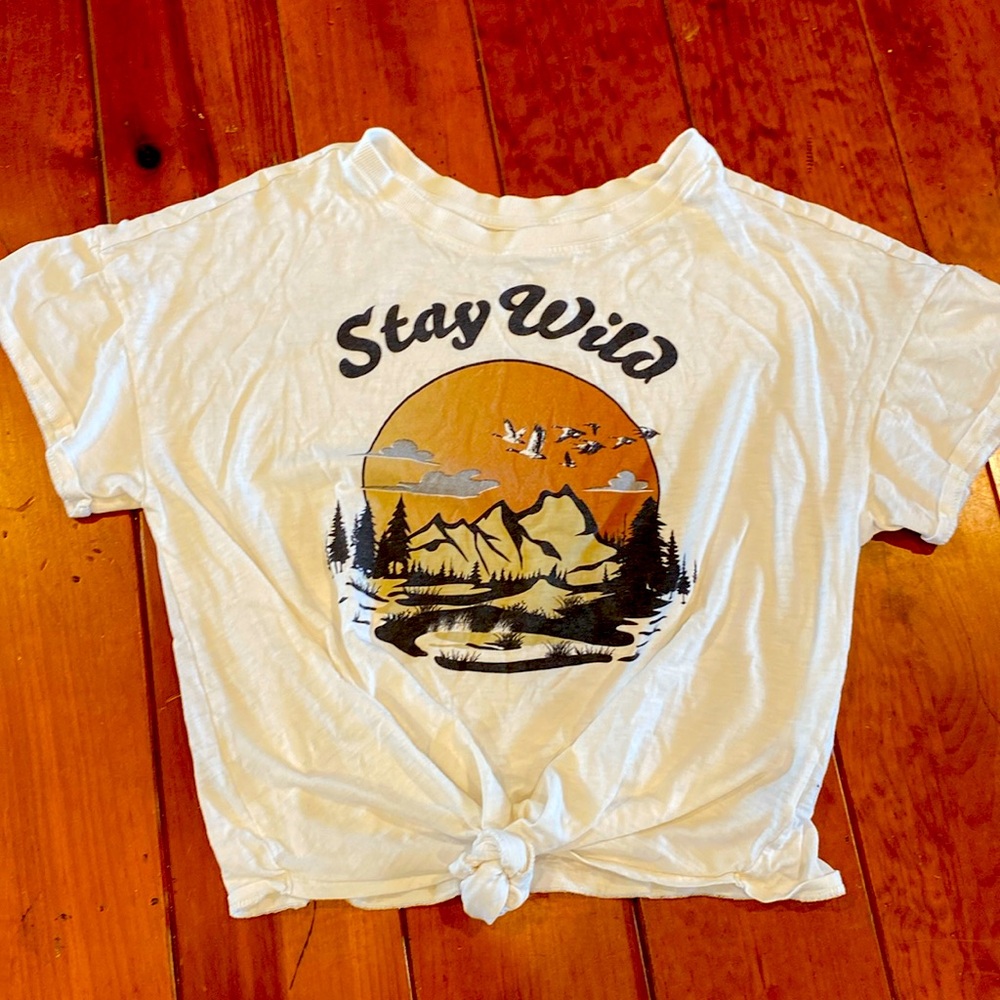 Stay wild Shyanne brand gently worn white tee